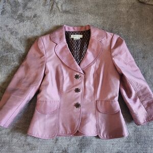 Kay UNGER New York Women’s Blazer, Sz 9, Bright LAVENDER, Decorative Buttons,